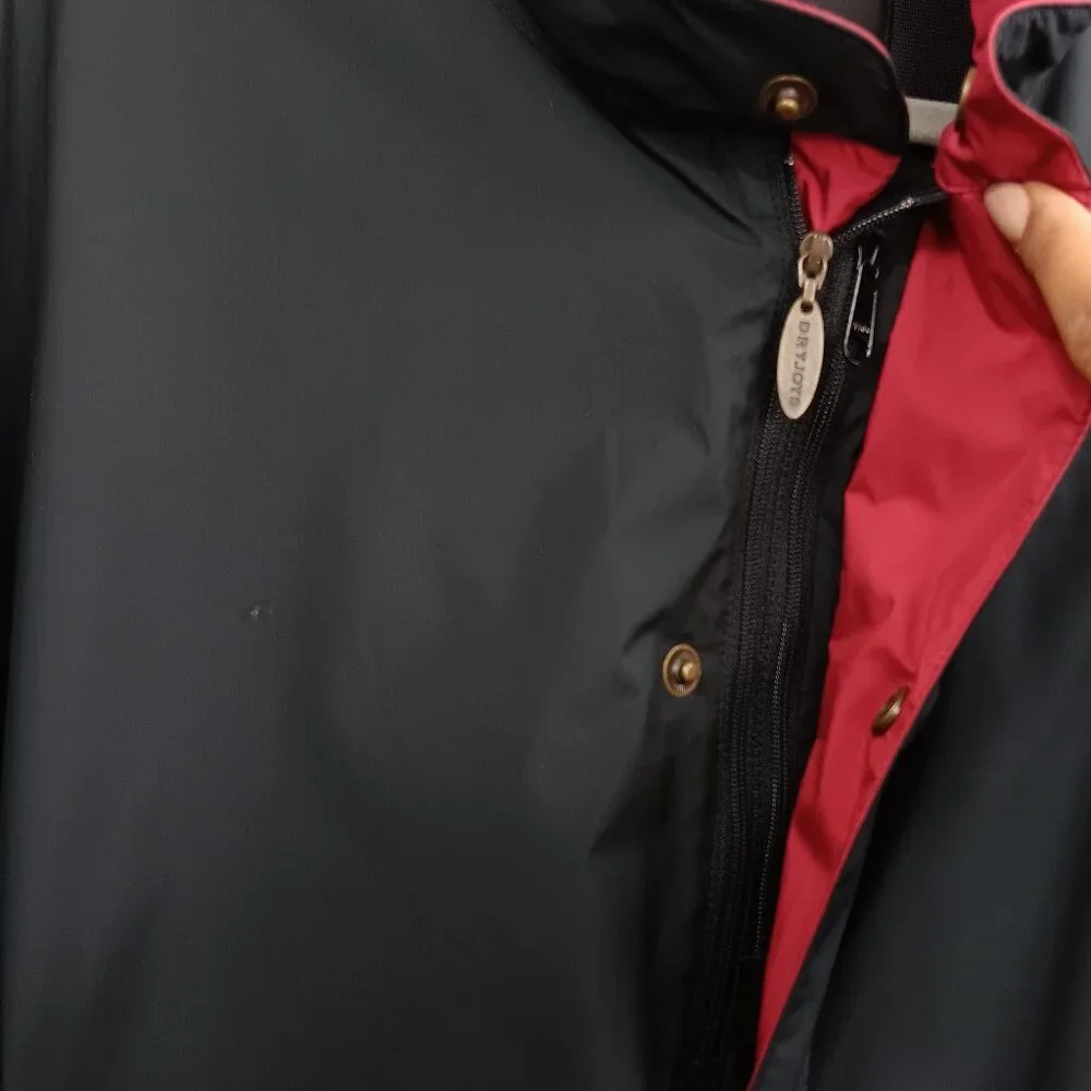 DRYJOYS by FOOTJOY Men's 1/2 Zip Golf Jacket Pullover Windbreaker Black Red Sz.M